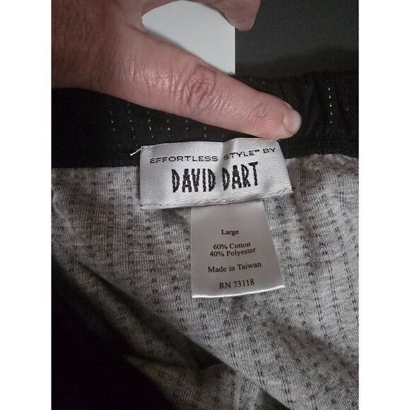 QVC David Dart Black & White Pinstripe Skirt Large Cotton/Polyester - Picture 5 of 6